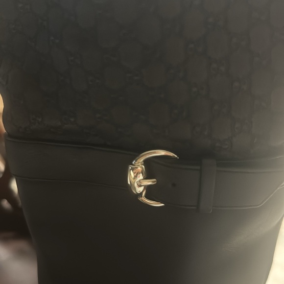 Gucci Brown Leather Monogram Boots 39 1/2 - Picture 5 of 6